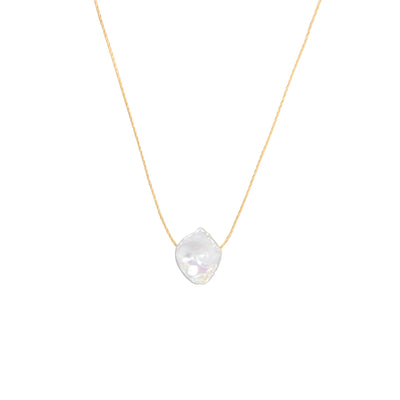 Dogeared Keshi Pearl Make A Wish Necklace - Gold/Goldsilk Gold/Goldsilk