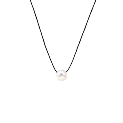 Dogeared Pearl Make A Wish Necklace - Silver/Blk.Silk Silver/Blk.Silk