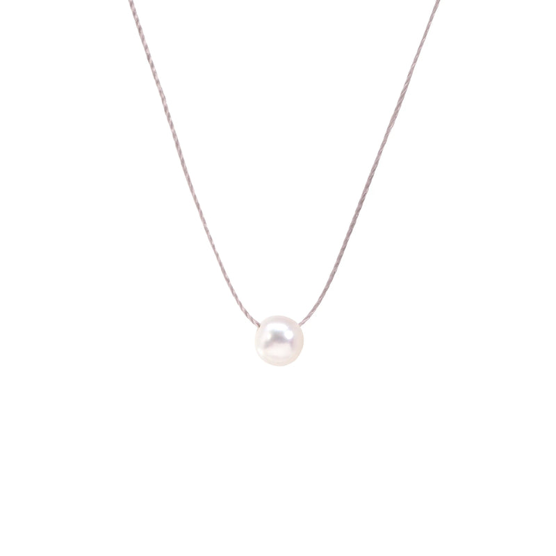 Dogeared Pearl Make A Wish Necklace - Silver/Taupesilk Silver/Taupesilk