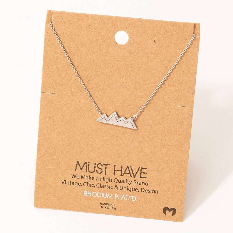 Fame Accessories Studded Mountain Range Necklace: S