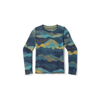 Smartwool Kid's Classic Thermal Merino Base Layer Crew Blueberry Mtn Scape