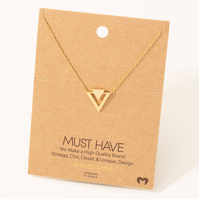 Fame Accessories Inverted Triangle Pendant Necklace: G