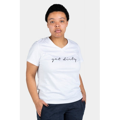 Dovetail Workwear Get Dirty V-neck Tee - White White