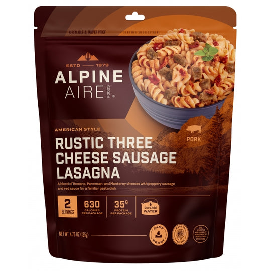 Rustic Three Cheese Sausage Lasagna