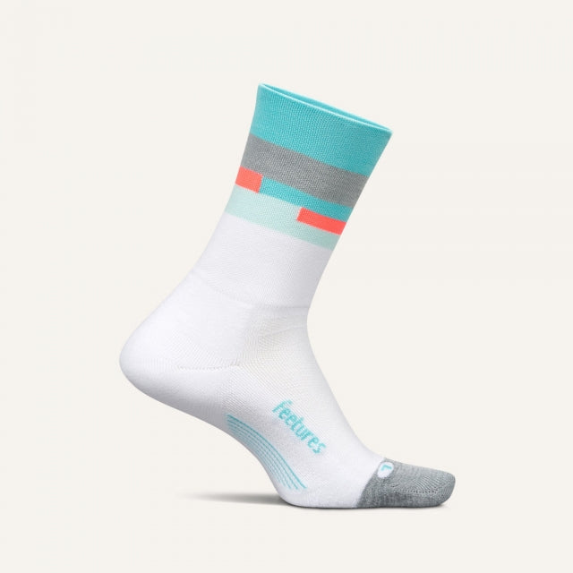 Feetures Elite Light Cushion Mini Crew Aquatic White