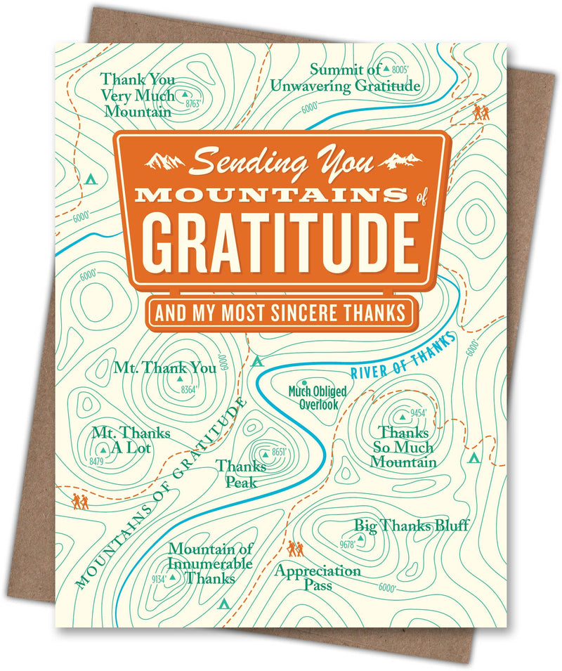 Waterknot Mountains of Gratitude Map Card