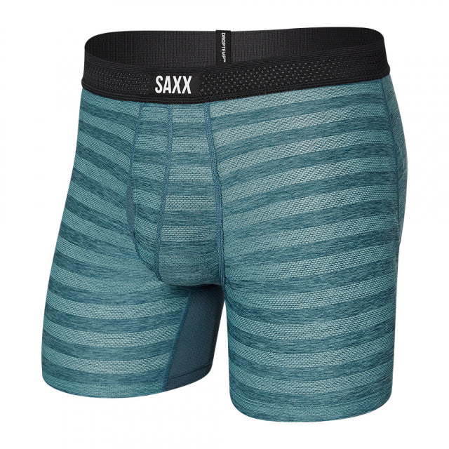 Saxx Droptemp Cooling Mesh Boxer Brief Fly Washed Teal Heather