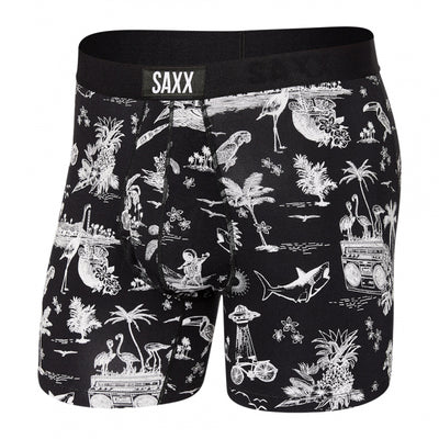 Saxx Ultra Super Soft Boxer Brief Fly Black Astro Surf And Turf