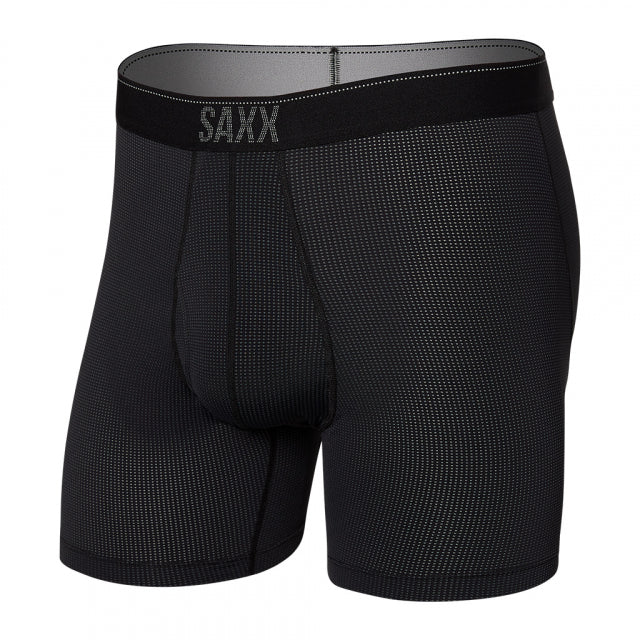 Saxx Quest Quick Dry Mesh Boxer Brief Fly Black Ii