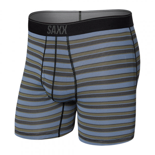 Saxx Quest Quick Dry Mesh Boxer Brief Fly Solar Stripe- Twilight