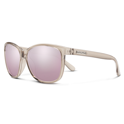 Suncloud Optics Sashay Transparent Taupe | Polarized Pink Gold Mirror