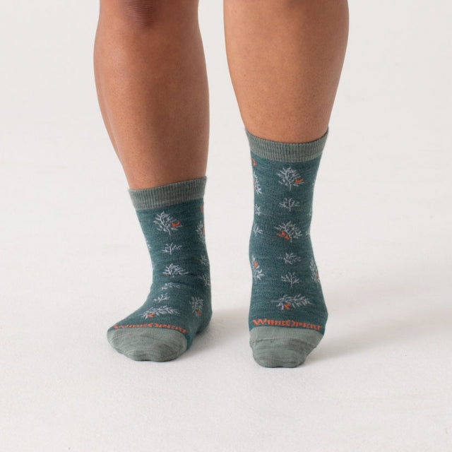 Wide Open Foliage Lightweight Micro Crew Socks Teal