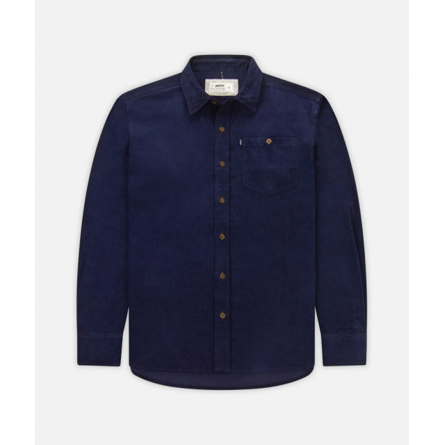 Jetty Life Shoals Corduroy Shirt Navy