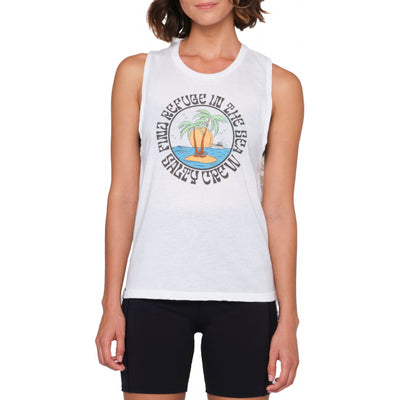 Salty Crew Dos Palms Muscle Tank Top White
