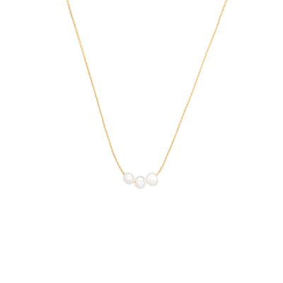 Dogeared Make A Wish Necklace With Three Petite Pearls - Gold Gold