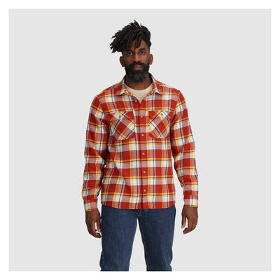 Outdoor Research Feedback Flannel Twill Shirt Dark Navy Plaid