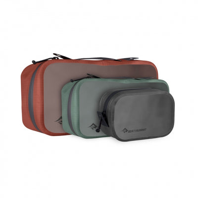 Sea To Summit Hydraulic Packing Cube Set Multi 3-piece [1] Xs Green, [1] Small Red, [1] Medium Black