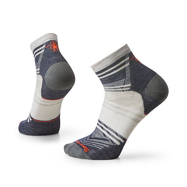 Smartwool Run Zero Cushion Ankle Pattern Socks Ash