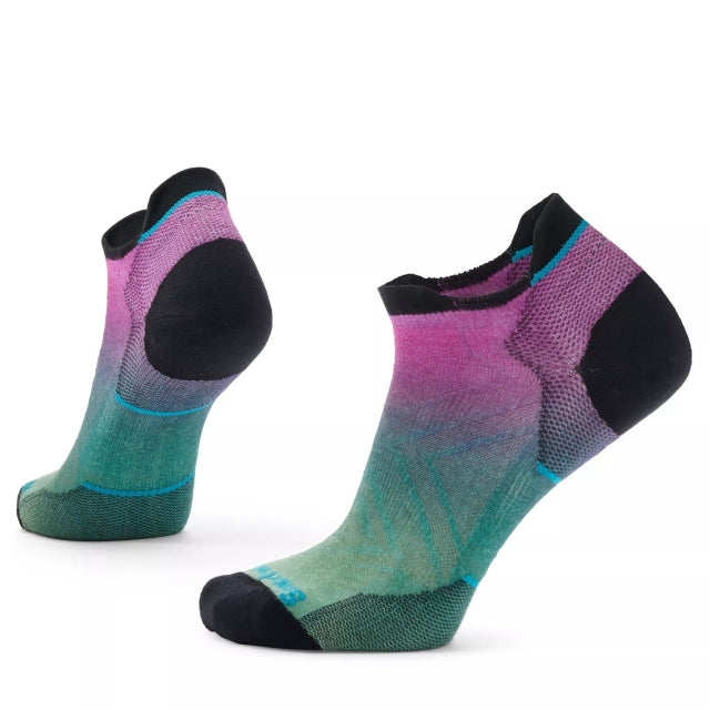 Smartwool Run Zero Cushion Ombre Print Low Ankle Socks Emerald Green