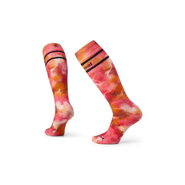 Smartwool Ski Full Cushion Tie Dye Print Over The Calf Socks Power Pink