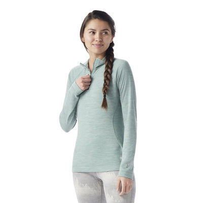 Smartwool Classic Thermal Merino Base Layer 1/4 Zip Arctic Green Heather