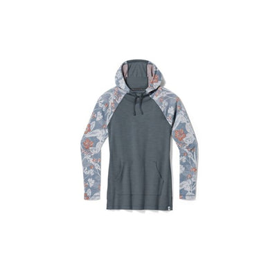 Smartwool Thermal Merino Drape Neck Hoodie Winter Sky Floral