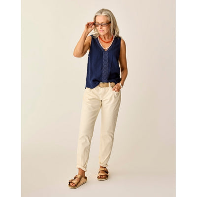 Carve Designs Kayla Gauze Tank Navy