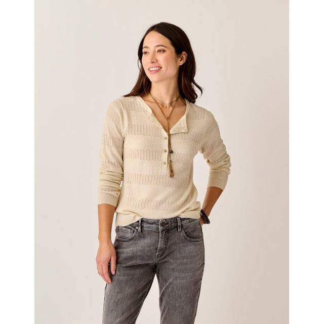 Carve Designs Womens Amara Pointelle Sweater Birch