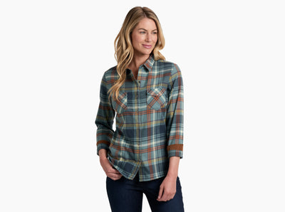 Kuhl Tess Flannel Ls Mineral Blue