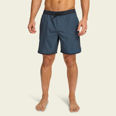 Howler Brothers Warlock Tech Boardshorts Warped Checkers : Dark Slate