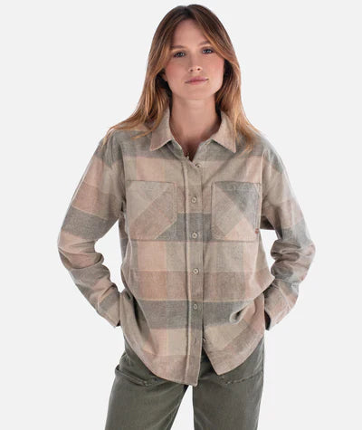 Jetty Life Womens Alpine Corduroy Shirt Agave
