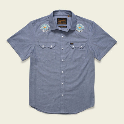 Howler Brothers Crosscut Deluxe Snapshirt Fresh Blooms : Indigo