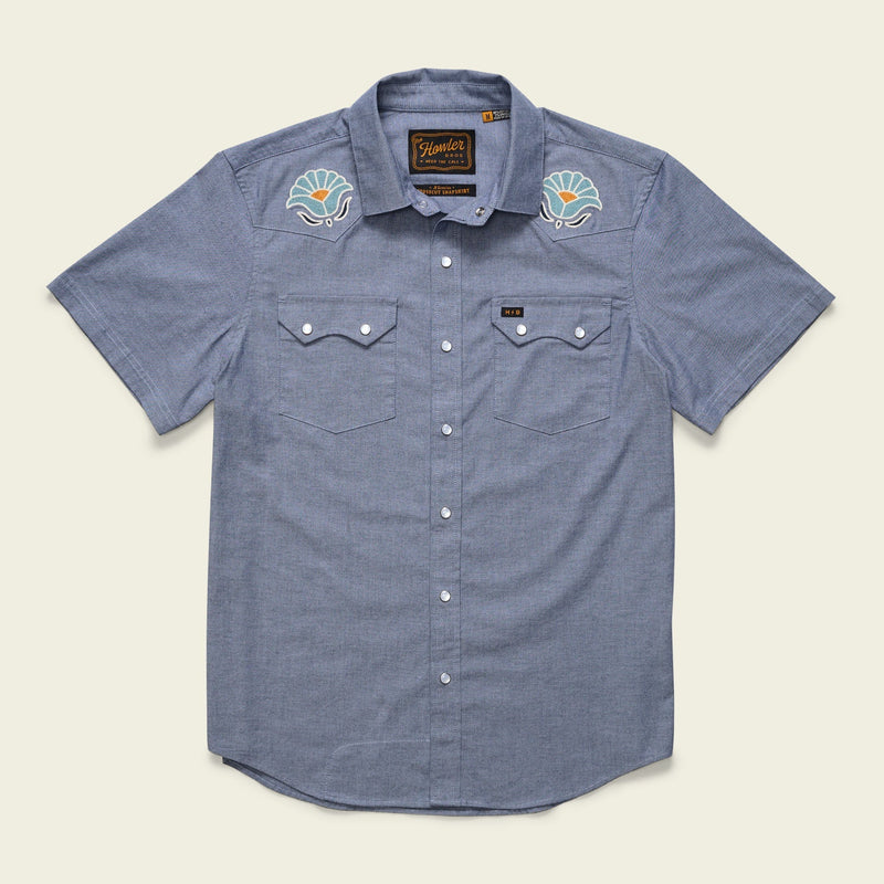 Howler Brothers Crosscut Deluxe Snapshirt Fresh Blooms : Indigo