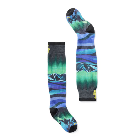 Kids Junior Ski Aurora Flash Print Over The Calf Socks