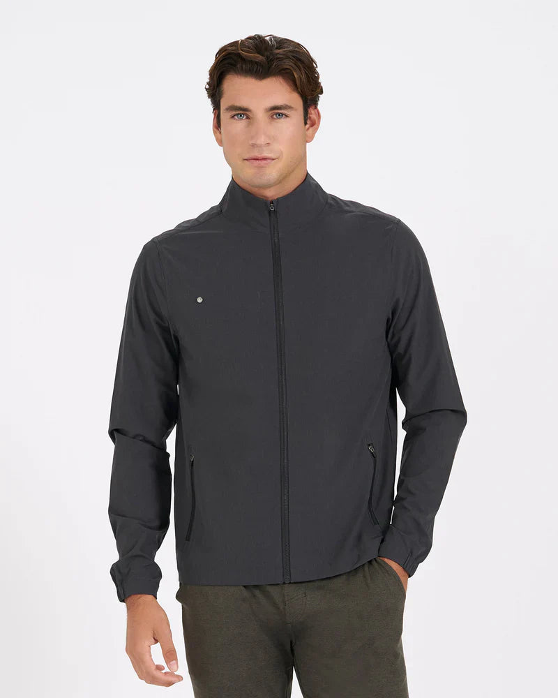 Vuori Venture Track Jacket Black Linen Texture