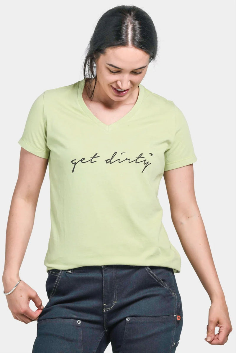 Dovetail Workwear Get Dirty V-Neck Tee atcha Green / M