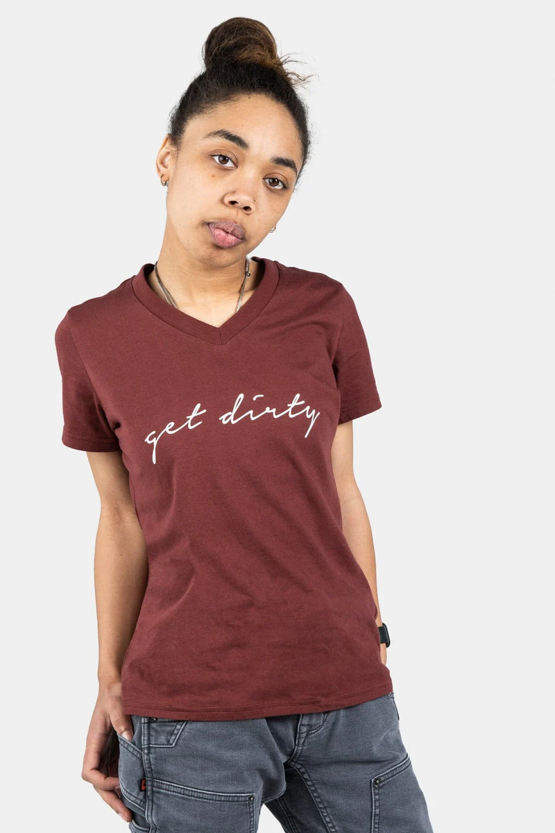 Dovetail Workwear Get Dirty V-Neck Tee Chicory Root