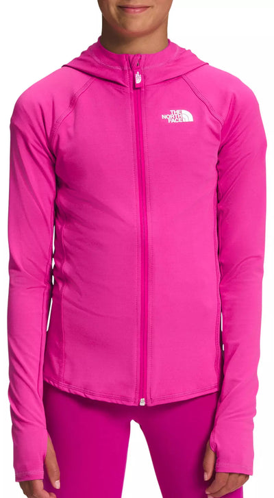 The North Face Girls' Amphibious Full Zip Sun Hoodie Linaria Pink