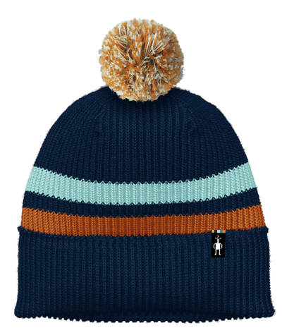 Smartwool Kids Stripe Pom Beanie Deep Navy