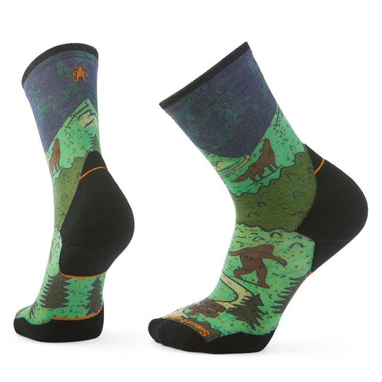 Unisex Trail Run Neature Print Crew Socks Twilight Blue