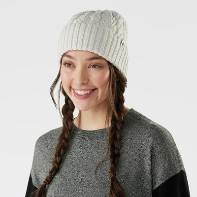 Smartwool Unisex Cable Knit Beanie Hat Light Gray Heather