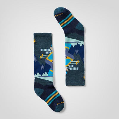 Smartwool ' Wintersport Full Cushion Mountain Moose Pattern Over The Calf Socks Twilight Blue