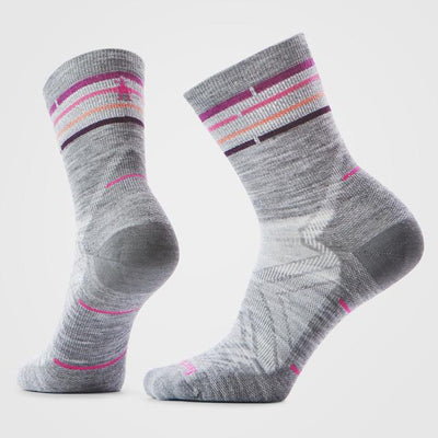 Smartwool Run Zero Cushion Mid Crew Socks Light Gray