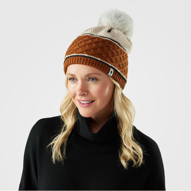 Smartwool Unisex Cable Knit Colorblock Pom Beanie Hat Squash