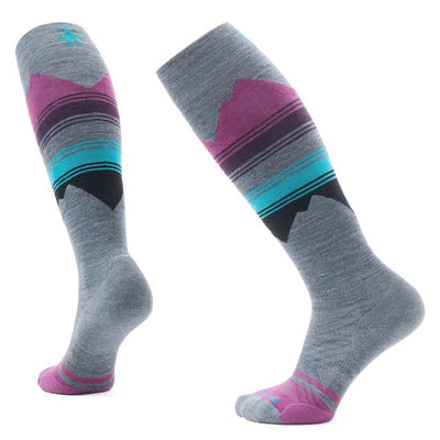 Smartwool Ski Pattern Over The Calf Socks Pewter Blue