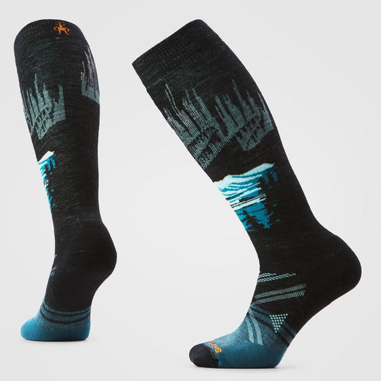 Womens Ski Alpine Auroras Over The Calf Socks