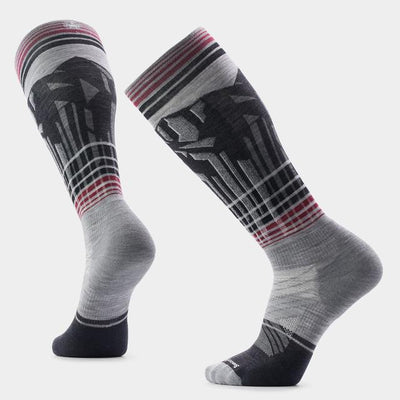 Smartwool Unisex Ski Summit Shot Over The Calf Socks Light Gray