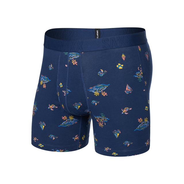 Saxx Droptemp Cooling Cotton Boxer Briefs Island Life-Midnight