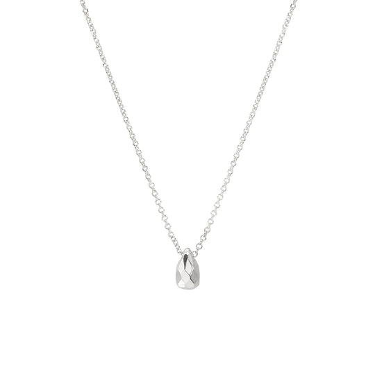 Modern See The Light Faceted Necklace - Sterling Silver