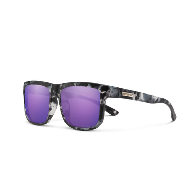 Suncloud Optics Quiver Matte Ice Tortoise | Polarized Purple Mirror